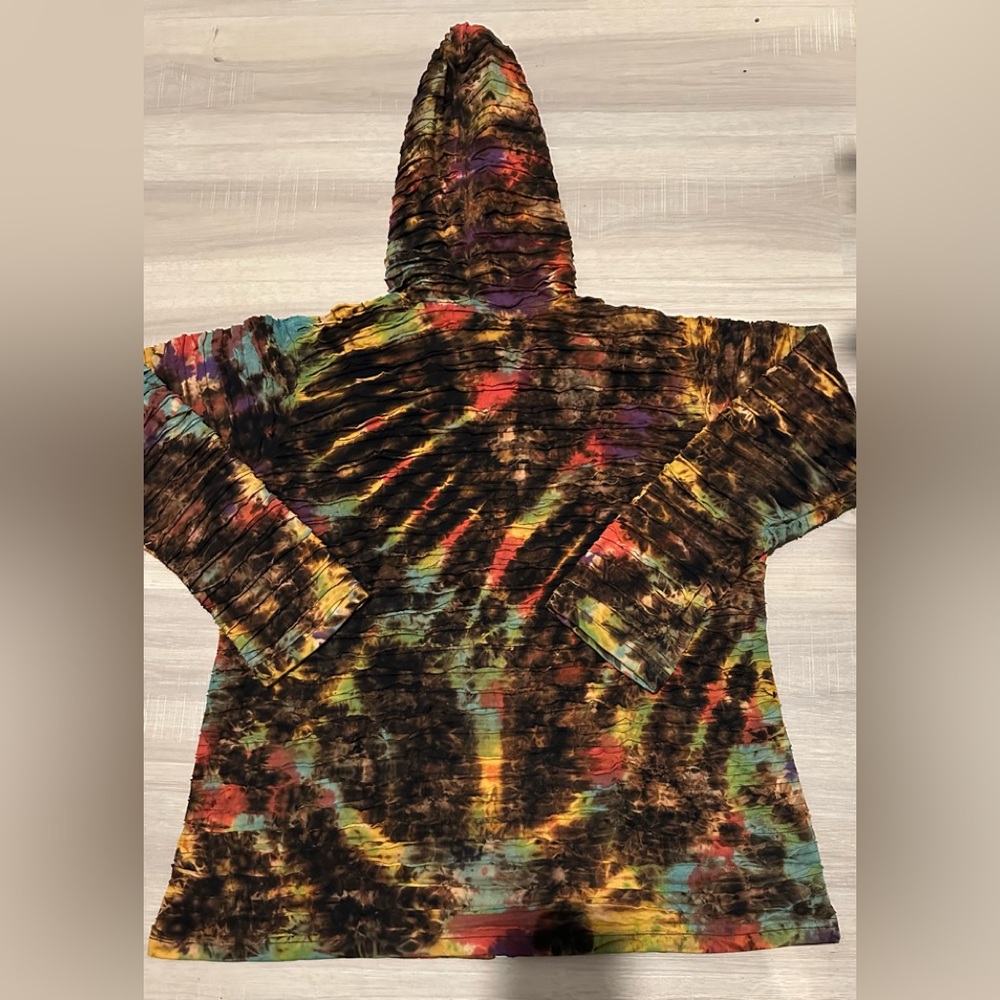 Size Large.  NWT. Multicolor Tie-Dye Hooded Jacket.  1003.    CL/GR09 - Picture 2 of 3